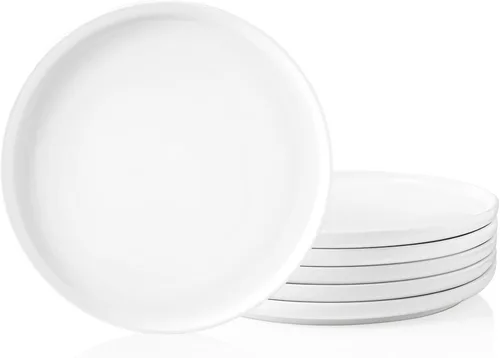 Miniatura 7 de Kanwone Plato de porcelana de 10 pulgadas, blanco, apto para microondas y lavavajillas