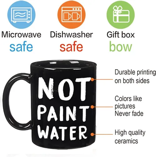 Miniatura 5 de FALJIOK Divertida taza de café de agradecimiento para profesores de arte, no pintor de agua, regalos para artista, taza de café novedosa