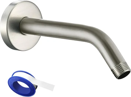 Miniatura 14 de Brazo de ducha Voolan con brida y cinta de teflón, brazo de extensión de cabezal de ducha para baño con ducha fija, acero inoxidable sólido, montado