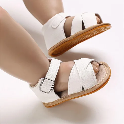 Miniatura 2 de SOFMUO Sandalias brillantes con lazo para bebés, niñas y niños, suela de goma antideslizante y suave de primera calidad, zapatos de verano