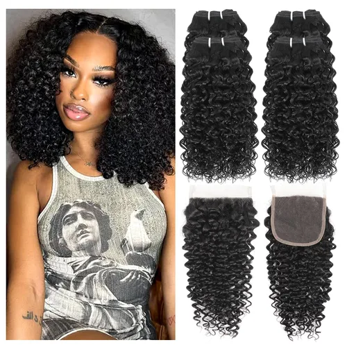 Miniatura 10 de Liang Dian Paquetes Rizados de Cabello Humano 8 8 10 10 Pulgadas Paquetes Kinkycurly de Cabello Humano para Mujeres Negras 100% Sin Procesar Cabello