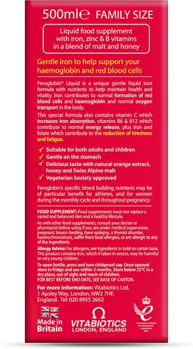 Miniatura 5 de Vitabiotics Organic Feroglobin Liquid 16.9 fl oz