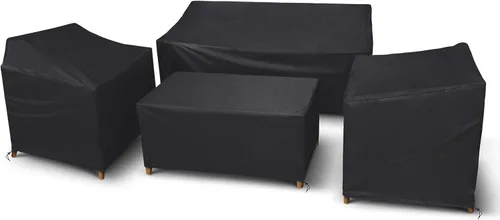 STARTWO Fundas para Muebles de Patio, Juego de 4 Piezas de Fundas para Muebles de Exterior Resistentes e Impermeables para Sofá y Sillas de Mimbre