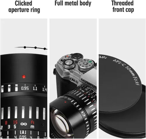 Miniatura 4 de TTArtisan Accesorio de lente manual F0.95 APS-C de 1.969 in de longitud vertical para cámaras compatibles Sony E Mount con A5000 A5100 A6000 A6100