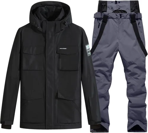 Miniatura 12 de Conjunto de chaqueta y pantalones de esquí para hombre, traje de nieve impermeable, traje de nieve resistente al viento, traje de esquí de invierno