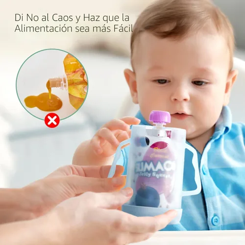 Miniatura 4 de Momcozy Soporte para bolsa de bebé sin apretar, soporte para caja de alimentos y jugos para bebés, sin desorden, fácil agarre para autoalimentación