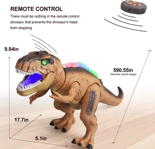 Miniatura 6 de STEAM Life Juguetes de dinosaurio con control remoto para niños, gran robot Trex para niños, juguetes Trex, robot de dinosaurio electrónico que