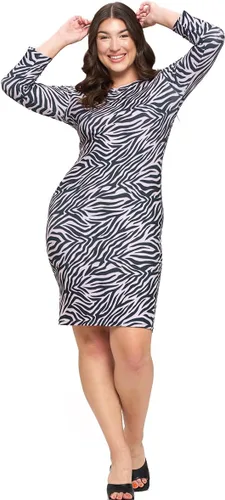Miniatura 7 de ICONOFLASH Women's 34 Sleeves Midi Bodycon Dress Crew Neck Fitted Dresses with Plus Size Options