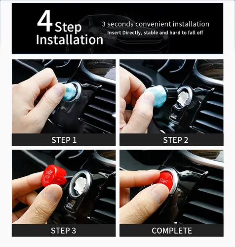 Miniatura 5 de SANRILY 1 Uds. Cubierta de botones de encendido de coche para BMW Serie 5 6 Serie 7 Serie F01 F02 F10 F11 F12 2009-2013 Interruptores de motor
