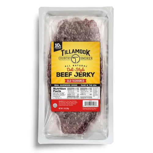 Tillamook Country Smoker Old Fashioned Deli Style - Losa fina en rodajas, baja en carbohidratos, alta proteína, aperitivos keto listos para comer,