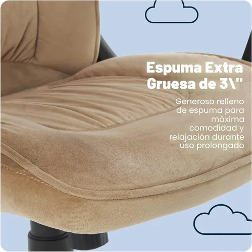 Miniatura 9 de Serta® Hannah Silla ejecutiva para oficina en casa, ergonómica de respaldo medio con soporte lumbar, cojín de asiento firme, almohadas corporales