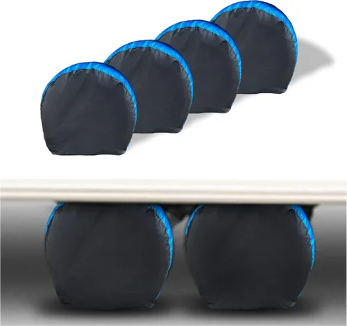 Miniatura 8 de MORNYRAY Paquete de 4 fundas para neumáticos, impermeables, anti-UV, nieve, sol, lluvia, para vehículos recreativos, camiones, SUV, remolques