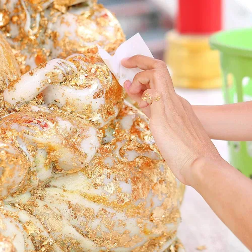 Miniatura 5 de Hoja de Pan de Oro para Resina, Paxcoo 300 Hojas Copos de Oro para Resina Lámina de Uñas para Resina Fabricación de Joyas Slime, Arte de Uñas, Dorado