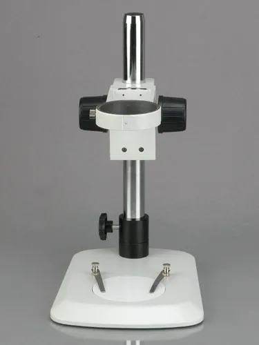 Miniatura 2 de AmScope TS110L-FR Soporte de mesa para microscopio con base de mariposa, poste largo y estante de enfoque