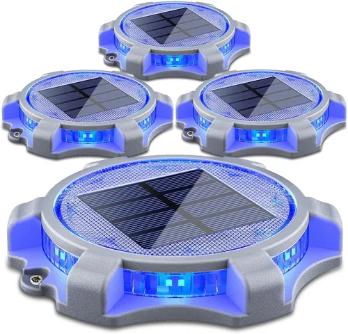 Miniatura 11 de SIEDiNLAR Luces solares para cubierta al aire libre, 2 modos, muelle LED, marcadores de entrada, luz impermeable para escalones, pasarela, escalera