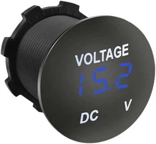 ZYTC Mini voltímetro impermeable con pantalla digital LED medidor de voltaje tipo largo DC 12V-24V universal para coche/motocicleta/camión azul