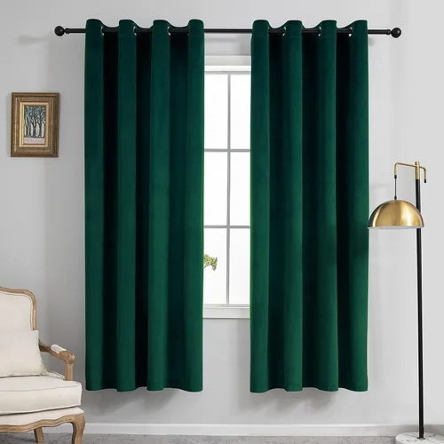 Miniatura 18 de VANASEE Cortinas de terciopelo gris oscuro para dormitorio, 63 pulgadas de largo, cortinas opacas para oscurecer la habitación, cortinas