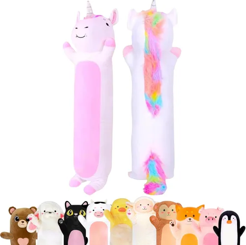 Miniatura 21 de Almohada de cuerpo de cordero de peluche Cuddle Paws para niños Almohada larga de peluche para abrazar Juguete suave para abrazar Regalo