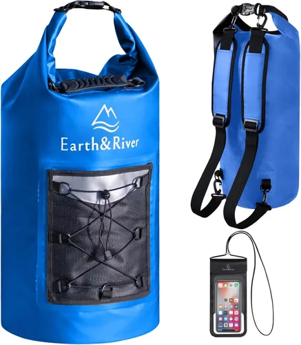 EARTH&RIVER Mochila seca de alta calidad, extra gruesa, protección para todas las actividades acuáticas y campamentos, bolsa seca ligera flotante
