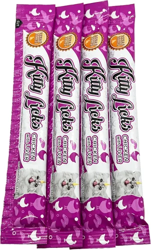 Miniatura 5 de Rena's Recipe Kitty Licks Lickable Cat Treats - Paquete variado de 60 tubos cremosos para gatos, puré sin granos, paquete de golosinas para exprimir