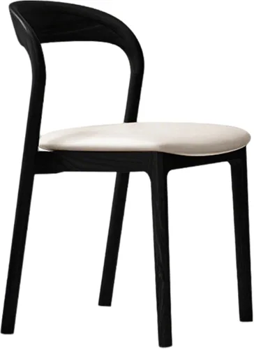 Miniatura 11 de Sillas de comedor de madera maciza con respaldo curvo, sillas de comedor modernas de mediados de siglo, sillas de comedor tapizadas de tela