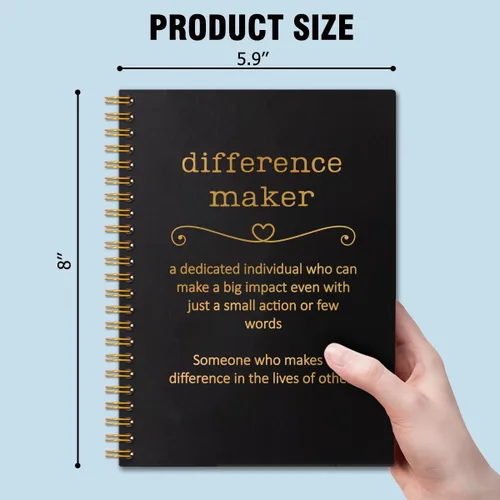 Miniatura 2 de Difference Maker - Cuadernos de tapa dura de 160 páginas en blanco con espiral, regalo de agradecimiento para empleados, regalo de agradecimiento