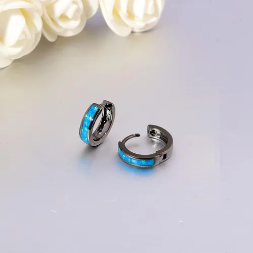 Miniatura 42 de CiNily Aretes Huggie de ópalo con bisagras, chapados en oro, hipoalergénicos, pequeños aretes de aro para mujeres, adolescentes, niñas, hombres