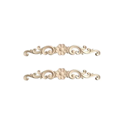 Ciieeo Cabezal de puerta con apliques de madera maciza, 2 piezas de 13.58 x 2.16 x 0.31 pulgadas, marcos de puerta de armario tallados sin pintar