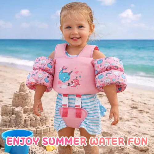 Miniatura 5 de Chaleco de natación para niños pequeños, flotadores para niños de 20 a 66 libras, chaleco de natación para niños pequeños que aprenden a nadar