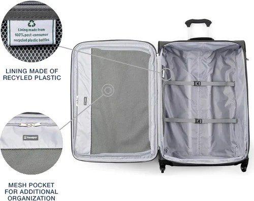 Miniatura 260 de Travelpro Maxlite 5 - Juego de 2 piezas de equipaje de mano de tela, expandibles con 4 ruedas giratorias, bolso blando para debajo del asiento, Negro