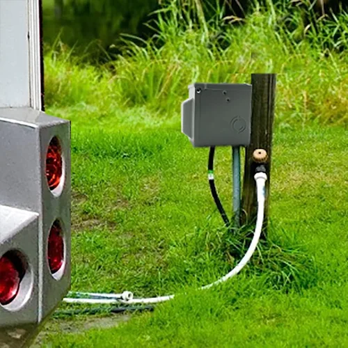 Miniatura 6 de X-Haibei Caja de toma de corriente RV de 50 amperios de 125/250 voltios, NEMA 14-50R con toma de corriente cerrada con cerradura, panel eléctrico