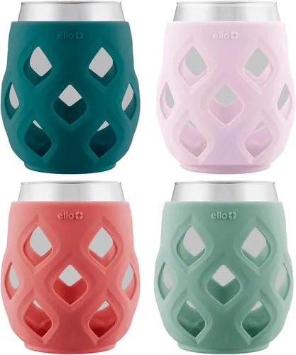 Miniatura 7 de Set de 6 copas de vino sin tallo Ello Cru de 17 onzas con fundas protectoras de silicona, perfectas para patios de verano y fiestas, ideales