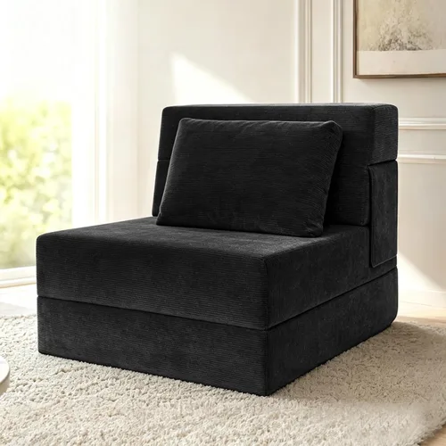 Miniatura 16 de Sofá Cama Plegable con Colchón, Sofá Cama Plegable con Funda para Silla de Cama con Almohada para Sala de Estar Oficina en Casa