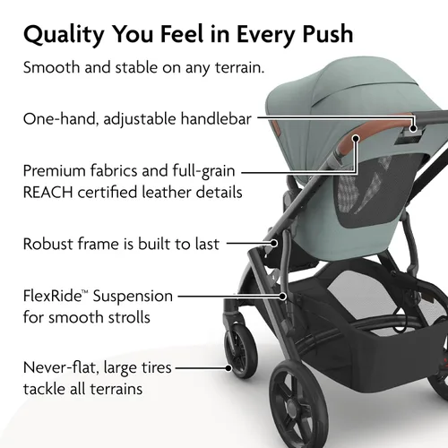 Miniatura 5 de UPPAbaby Vista V3 Cochecito convertible individual a doble para bebé y niño pequeño, más de 30 configuraciones, compatible con asiento de automóvil