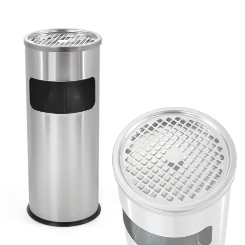 Miniatura 8 de IRONWALLS Cubo de basura para exteriores e interiores con tapa, contenedor de basura de acero inoxidable negro, contenedor de receptáculo, cubo