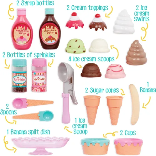 Miniatura 4 de Battat – Play Circle – Comida de Juguete – Conjunto de Helados – Accesorios de Cocina para Niños – Juego de Simulación – Heladería Sweet Treats – 3+