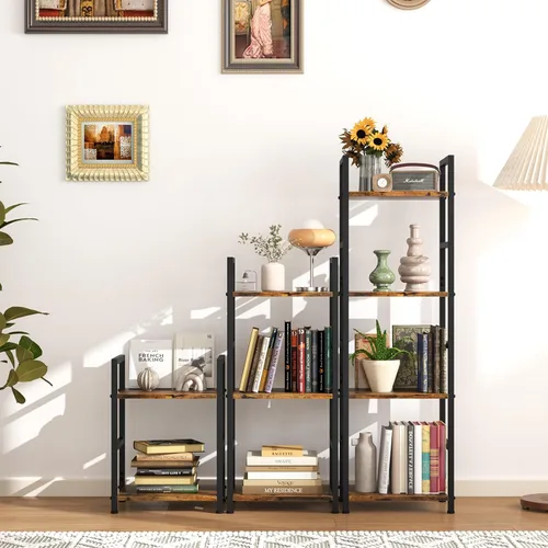 Miniatura 2 de Estantería pequeña para espacios pequeños, estantería industrial de 2 niveles, organizador de almacenamiento estrecho para sala de estar, dormitorio