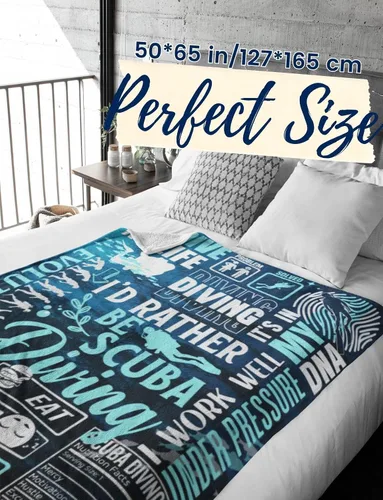 Miniatura 3 de Huglanket Regalos de buceo para hombres, mujeres, buceadores, manta para amigos, entrenadores o estudiantes para Navidad, 50 x 65 pulgadas