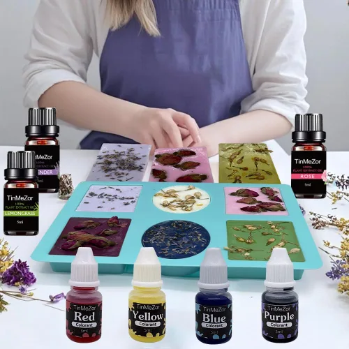 Miniatura 3 de TinMeZor Kit de fabricación de jabón para adultos – Suministros de jabón natural de bricolaje Base de jabón de glicerina y manteca de karité