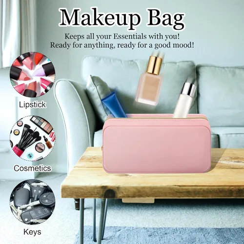 Miniatura 4 de XSUIOY Bolsa de maquillaje de viaje para bolso, bonita bolsa de maquillaje preparada para cosméticos, bolsa organizadora para mujeres, bolsa