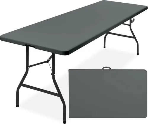 Miniatura 8 de Best Choice Products Mesa plegable de plástico de 6 pies, para interiores y exteriores, resistente, portátil, con asa, seguro para picnic, fiesta