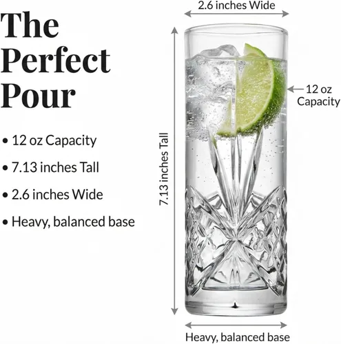 Miniatura 3 de Godinger Vasos altos Collins multiusos para bebidas - Colección Dublin, juego de 4