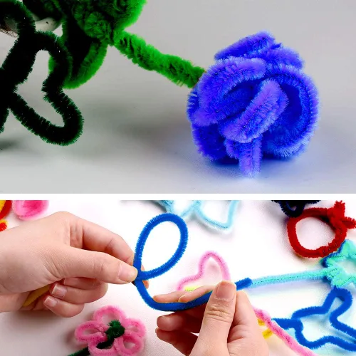 Miniatura 114 de Zlulary Juego de 100 limpiapipas de chenilla, de color sólido, para limpiar tuberías, manualidades, manualidades, decoración, tallos de felpilla Gris