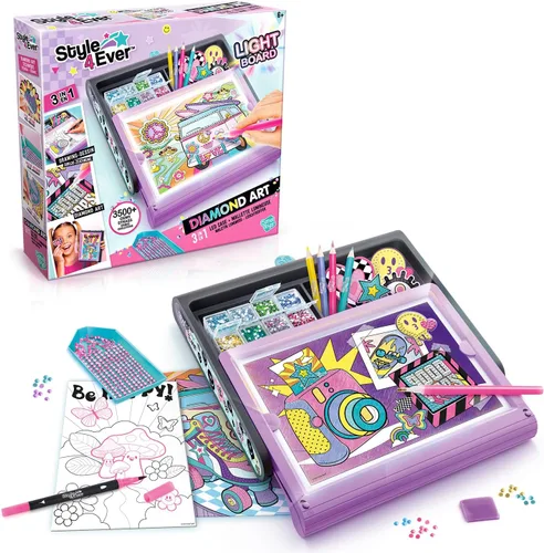 Miniatura 3 de Kit de pintura de diamantes - Estuche de luz Canal Toys Diamant'Art OFG 300, arte de diamantes morados