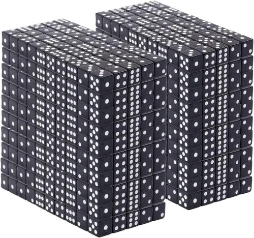Regal Games Juego de dados de 6 caras – Jugando negro 0.630 in – Dados cuadrados para aula o noche de juegos en familia – 1000 dados