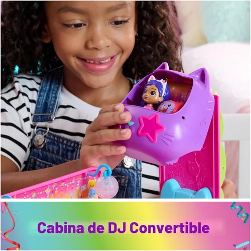Miniatura 7 de DreamWorks Gabby's Casa de Muñecas Autobús de Fiesta de Celebración, Juego Transformable con Figuras de Juguetes Gabby y DJ Catnip y Accesorios