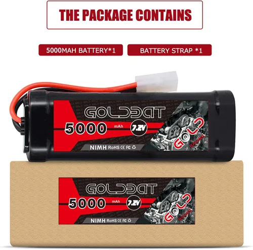 Miniatura 6 de GOLDBAT 5000 mAh 7.2 V NiMH batería con conector Tamiya para RC coche RC camión RC barco LOSI asociado HPI Kyosho Tamiya Quadcopter Drone Hobby