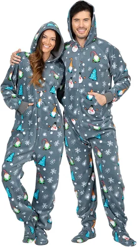 Miniatura 3 de Footed Pajamas - Enterizo con capucha a juego para la familia Suéteres de una pieza para niños, niñas, hombres, mujeres y mascotas, unisex, Naranja