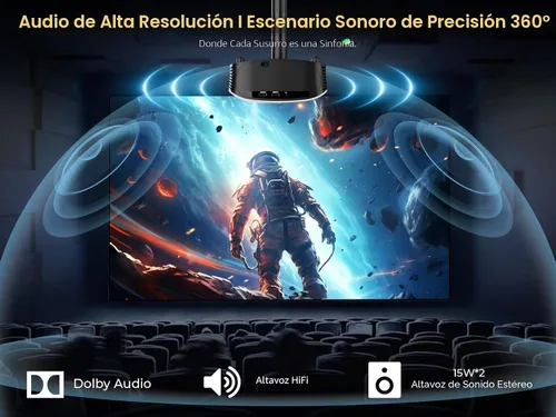 Miniatura 5 de GooDee Proyector Inteligente 4K con WiFi 5G y Bluetooth, Aplicaciones de Streaming Integradas, Dolby Audio Proyector de Películas al Aire Libre