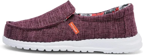Miniatura 3 de ROTJACM Zapatos casuales de tela para mujer, zapatos de lona cómodos y anchos con puntera tipo mocasín, ligeros, zapatos para caminar al aire libre